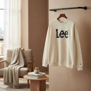 Lee Classic Logo Crewneck Sweatshirt Beige Pullover