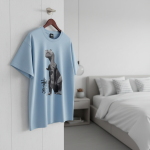 Stussy Big Meaty Dinosaur Graphic Blue T-Shirt