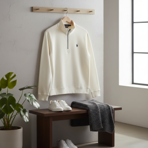 Ralph Lauren White Half Zip Sweatshirt