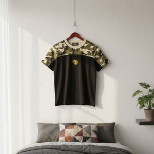 Broken Planet Camo Patchwork Black T-Shirt