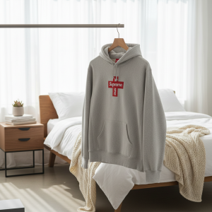Supreme Box Logo Gray Hoodie Pullover Sweater