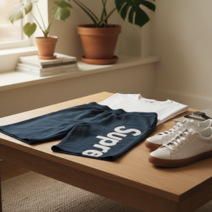 Supreme Logo Print Casual Jogger Pants