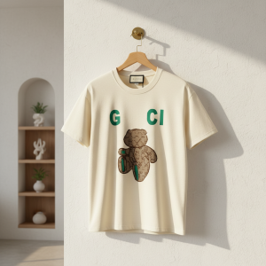 Gucci Bear Print Cotton Casual T-Shirt for Men