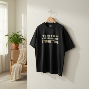 Tee Jays Black Graphic Print Casual Cotton T-Shirt