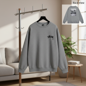 Stussy Men's Grey Casual Sweatshirt Pullover Top