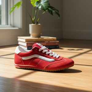 Vans Serio Red White Suede Sneakers