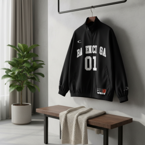 Balenciaga 01 Black Varsity Jacket