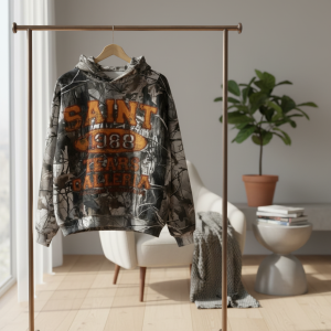 Saint Michael 1988 Camo Graphic Print Hoodie