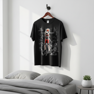 Saint Michael Basketball Graphic Print Black T-Shirt