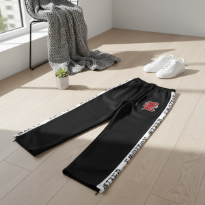 Black Jogger Pants Red Graphic Streetwear