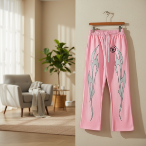 Hellstar Pink Flame Graphic Streetwear Sweatpants