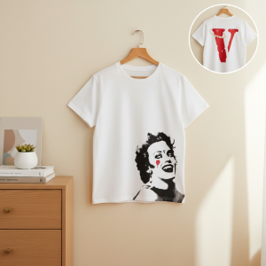 Vlone Red V Logo White Graphic T-Shirt