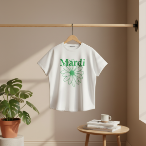 Mardi Mercredi Daisy Print White Cotton T-Shirt