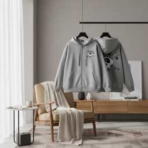 Stussy Skull Graphic Gray Zip Up Hoodie