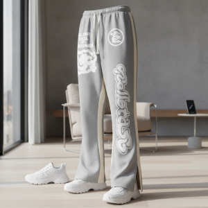 Hellstar Grey Graphic Flared Sweatpants