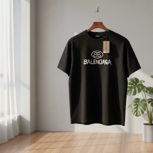 Balenciaga Black Logo Cotton T-Shirt