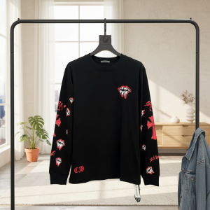 Chrome Hearts Black Long Sleeve Graphic T-Shirt