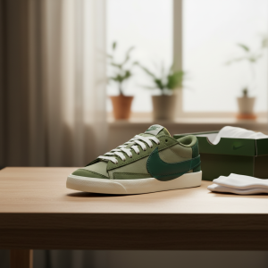 Nike Blazer Low Green Suede Casual Sneakers