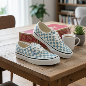 Vans Checkerboard Blue White Canvas Sneakers