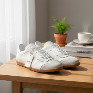 MM6 White Leather Classic Sneakers