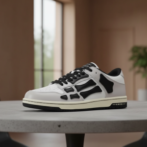 Amiri Skeleton Low Top Black White Sneakers