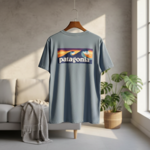 Patagonia Outdoor Graphic Blue Cotton T-Shirt
