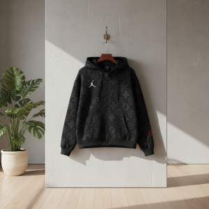 Nike Jordan Black Pattern Zip Hoodie