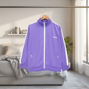 Palm Angels Purple Track Jacket Men’s Casual Zip-Up