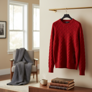 Ralph Lauren Red Cable Knit Sweater Men