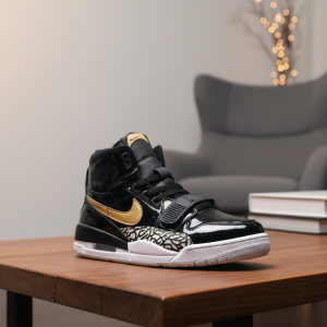 Nike Black Gold High Top Sneakers