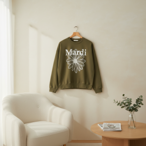 Mardi Mercredi Daisy Print Brown Sweatshirt Pullover