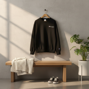 Champion Black Crewneck Pullover Sweatshirt