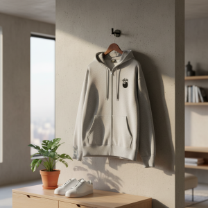 Stussy 8 Ball Graphic Grey Zip Hoodie