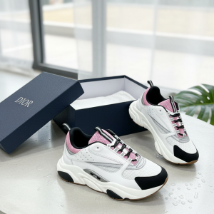 Dior White Pink Mesh Sneakers for Women