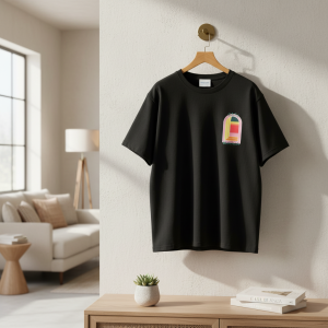 Casablanca Window Graphic Black Cotton T-Shirt