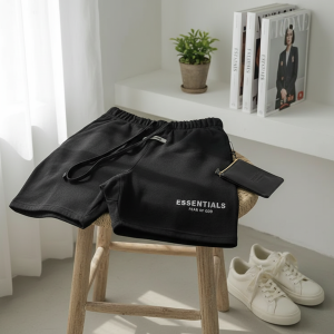 Essentials Fear of God Black Cotton Shorts