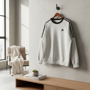 Adidas Gray Pullover Sweatshirt Casual Sportswear