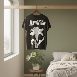 Arte Antwerp Black Graphic Flower Print T-Shirt