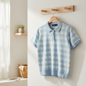 Ralph Lauren Polo Blue Checkered Knit Shirt