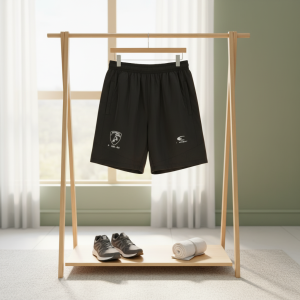 Balenciaga Black Logo Sports Shorts for Men