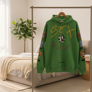 Chrome Hearts Green Graphic Print Hoodie