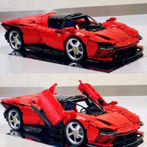 Red Sports Car Building Blocks Model Toy for Kids