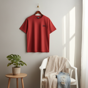 Stussy Red Graphic Logo Streetwear T-Shirt