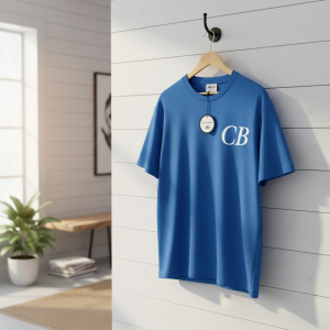 Cole Buxton Blue CB Logo Cotton T-Shirt
