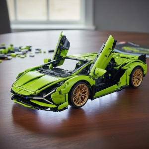 Green Sports Car Building Blocks Toy for Kids