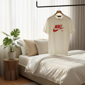 Nike No1 Red Logo White Cotton T-Shirt