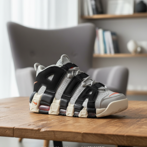 Nike Air More Uptempo Black Gray Sneakers