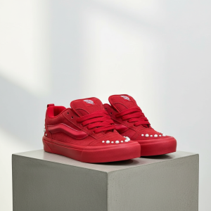Vans Red Suede Pearl Skateboard Shoes