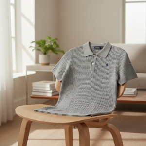 Ralph Lauren Polo Gray Knit Short Sleeve Shirt