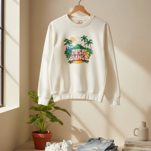 Casablanca Tropical Print White Sweatshirt